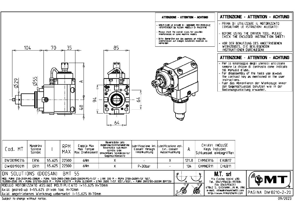 軸向芯軸增速動力刀座